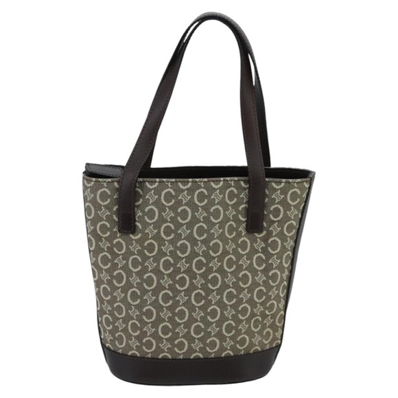 CELINE C Macadam Canvas Hand Bag Brown Gold Auth 98064 - Picture 13 of 16